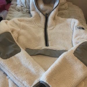 North Face sherpa 1/2 zip hoodie jacket